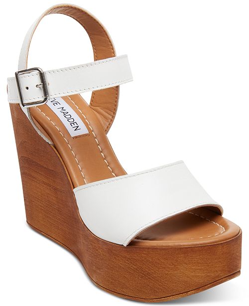 Steve Madden Women S Celleste Wooden Wedges Reviews Wedges Shoes Macy S