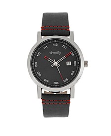 Quartz The 5300 Black Dial, Genuine Black Leather Watch 40mm