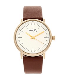 Quartz The 6200 White Dial, Genuine Brown Leather Watch 39mm