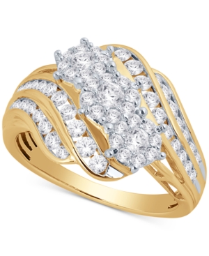 image of Diamond Three-Stone Cluster Ring (1 ct. t.w.)