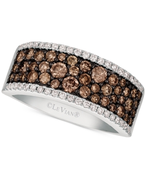image of Le Vian Chocolatier Chocolate & Vanilla Diamond (1-1/6 ct. t.w.) Band in 14k White Gold