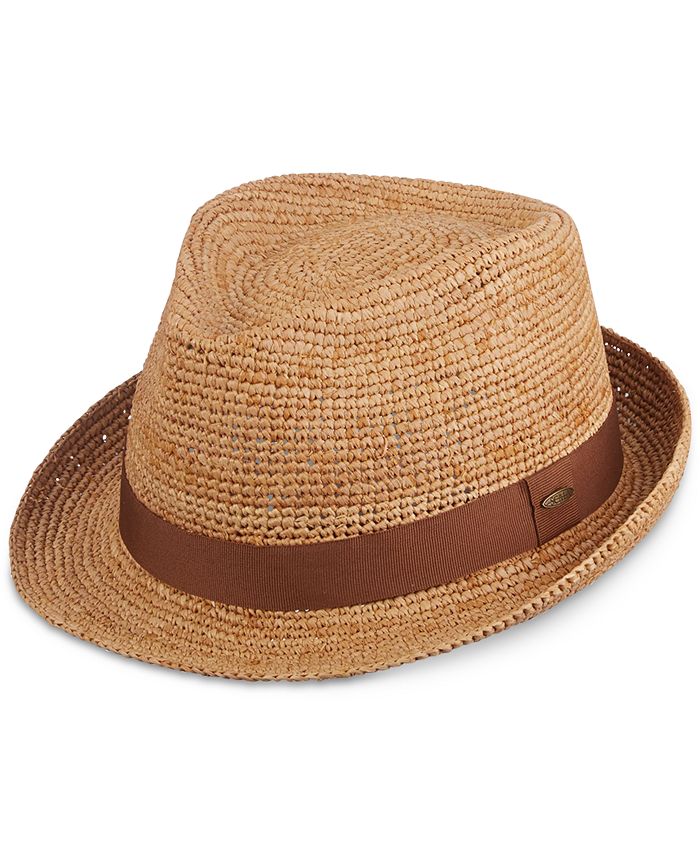 Scala Men's Crocheted Raffia Fedora Macy's