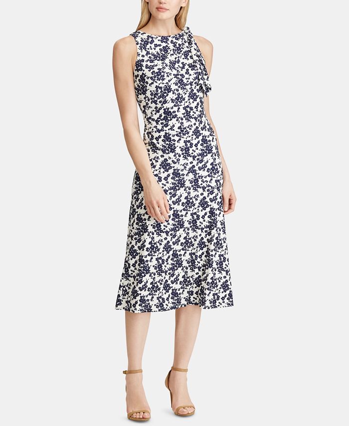 Lauren Ralph Lauren Petite Floral Jersey Midi Dress - Macy's