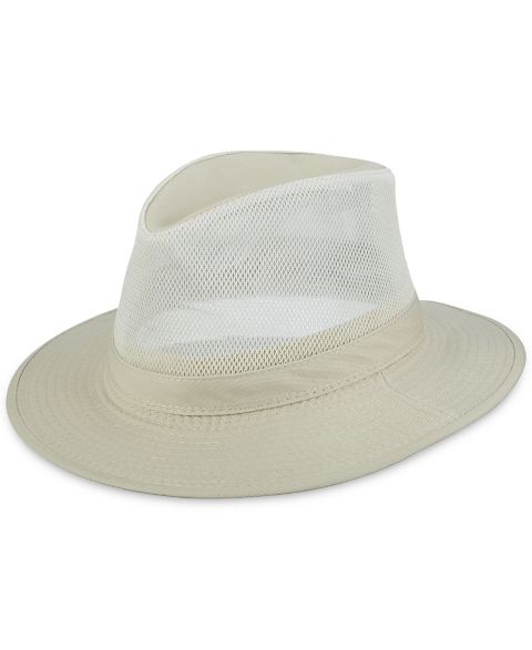 Мужской головной убор Dorfman Pacific Washed Twill Mesh Safari Hat, цвет: Putty