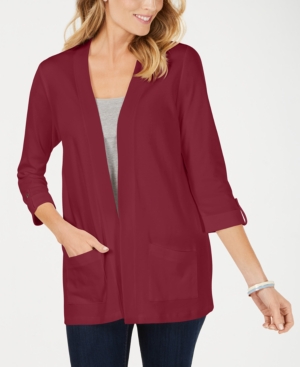 Karen Scott 3/4-Sleeve Cozy Cardigan Created for Macy's