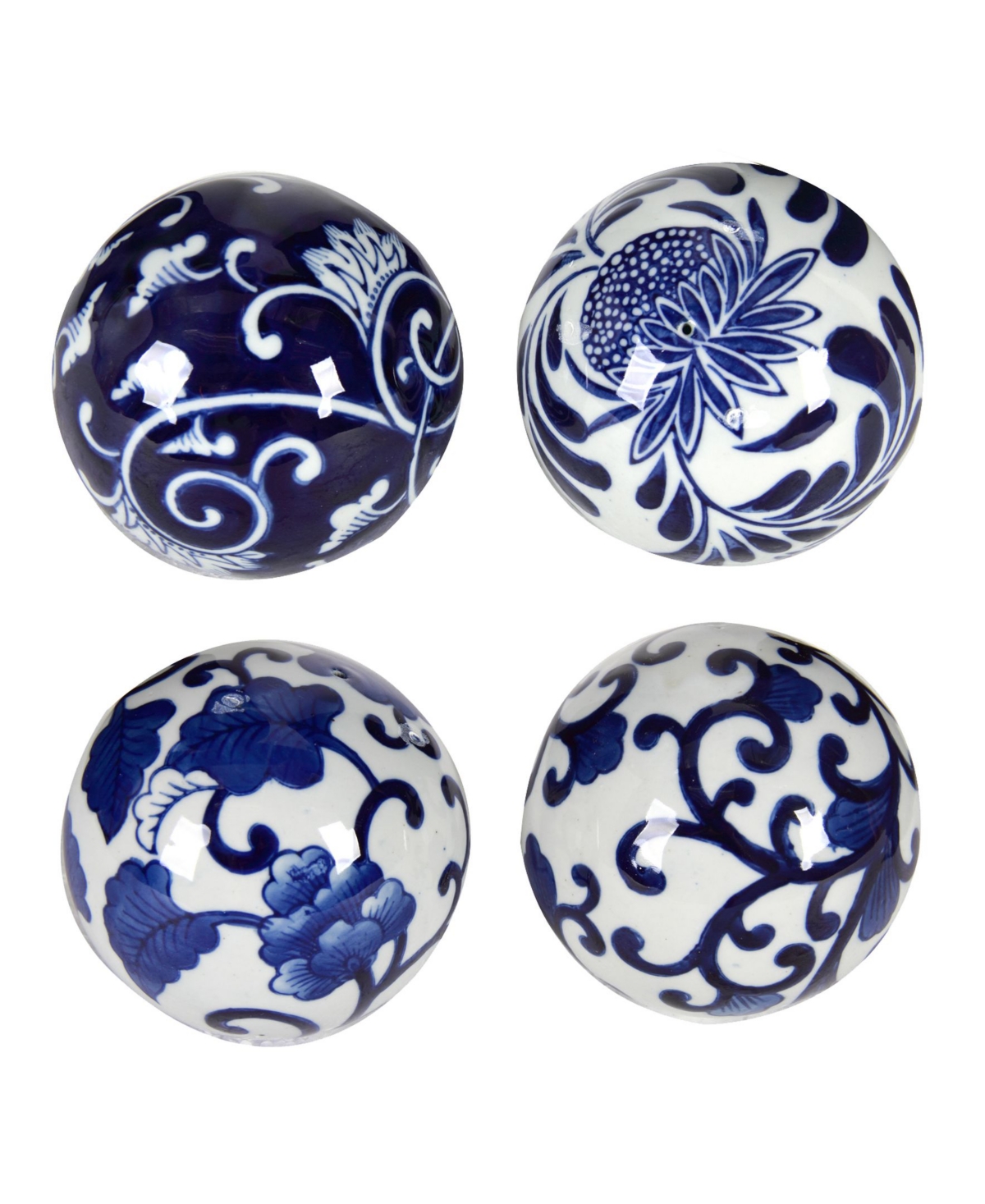 Ab Home Aline Decorative Orbs, Set Of 4 In Blue