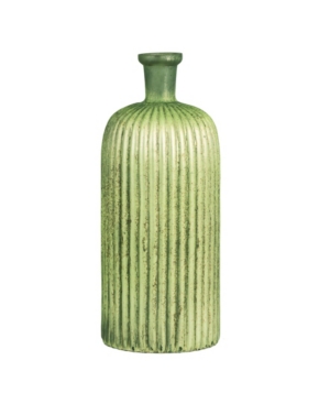 Ab Home Tall Short Necked Vase With Shiny Metallic Green Finish