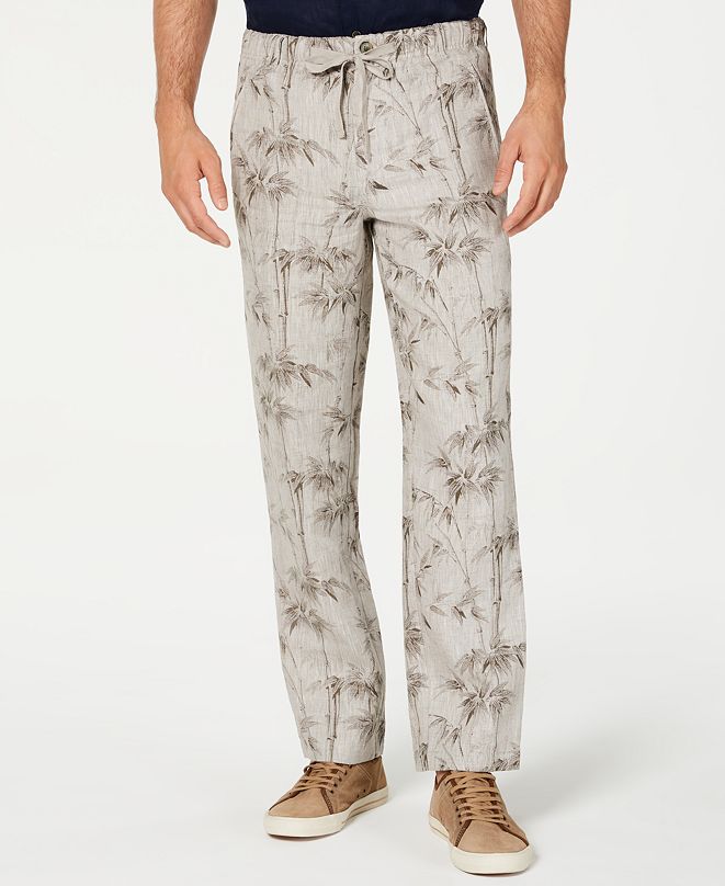 Tasso Elba Men's Drawstring Linen Pants, Created for Macy's & Reviews