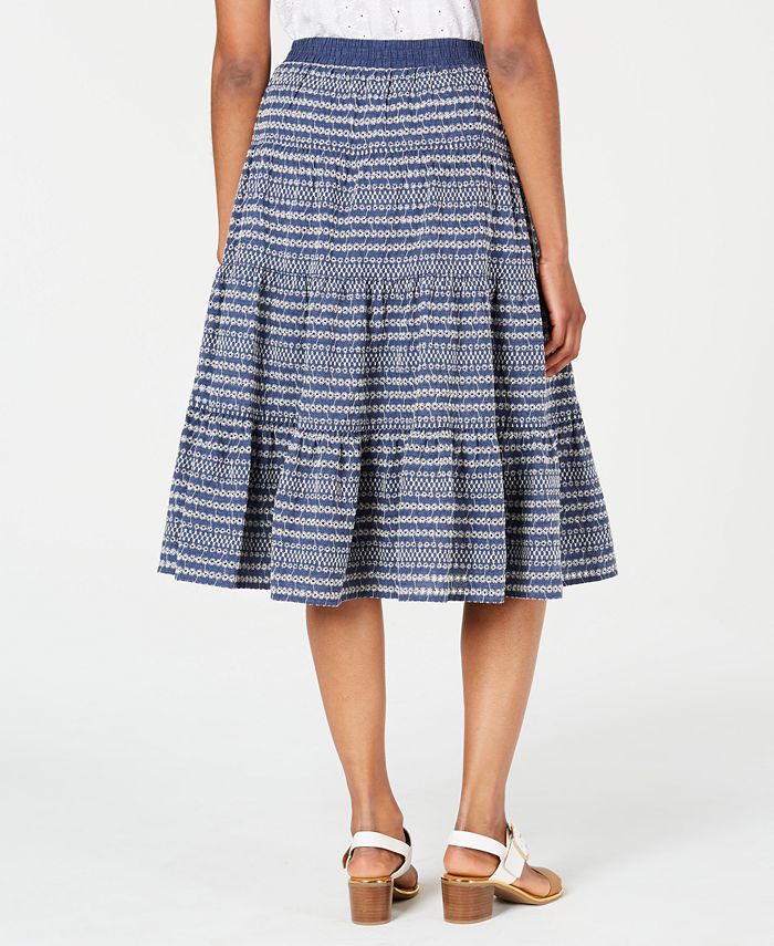 Tommy Hilfiger Paneled Printed Midi Skirt, Created for Macy's - Macy's