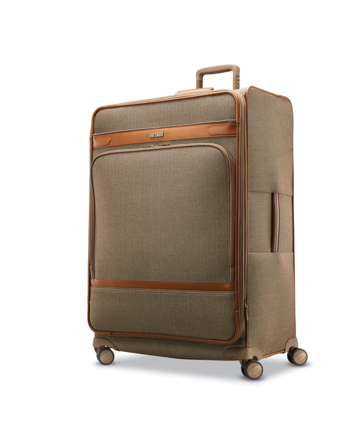Herringbone Dlx Extended Journey Expandable Spinner Suitcase - Terracotta Herringbone