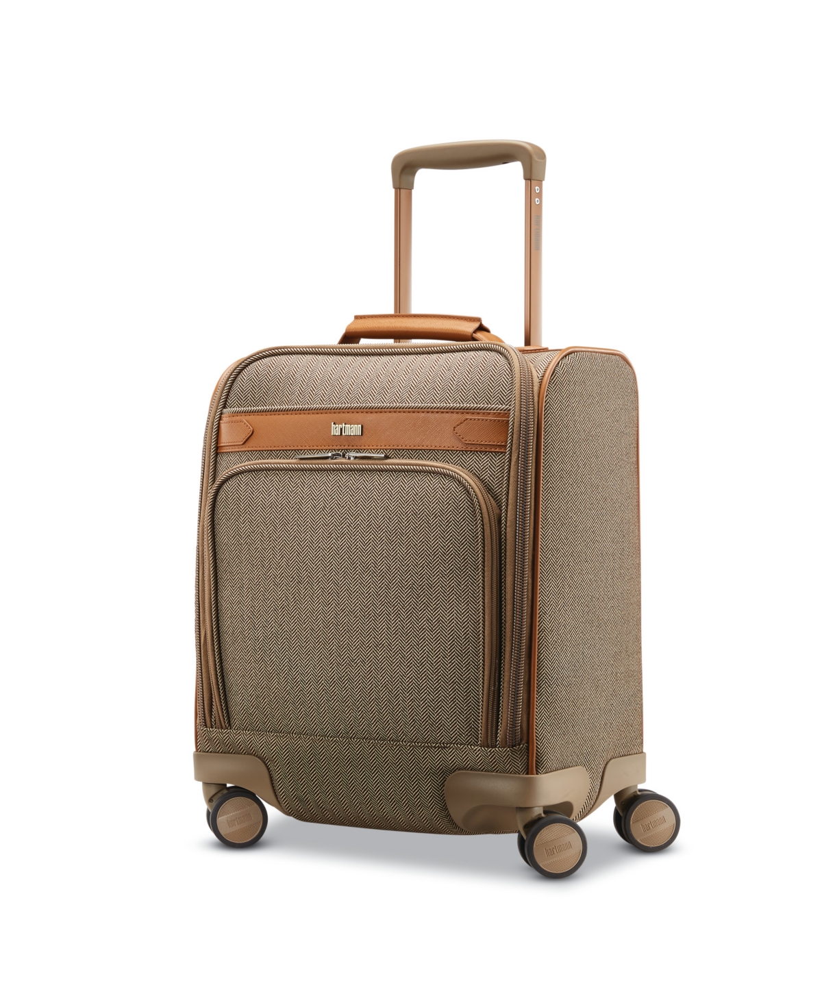 Herringbone Dlx Carry-On Under-Seater Spinner Suitcase - Terracotta Herringbone