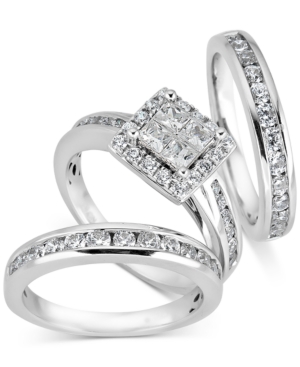 image of Diamond Cluster Bridal Set (2 ct. t.w.) in 14k White Gold