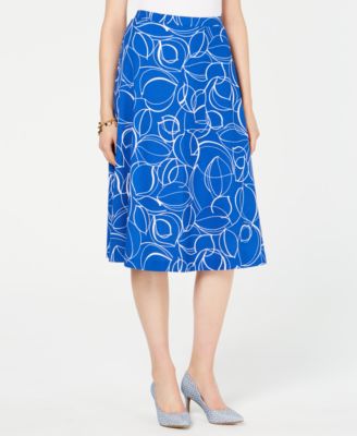 Alfani - Printed A-Line Midi Skirt