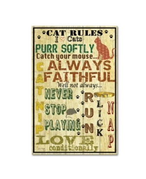 Trademark Global Jean Plout 'cat Rules' Canvas Art In Multi