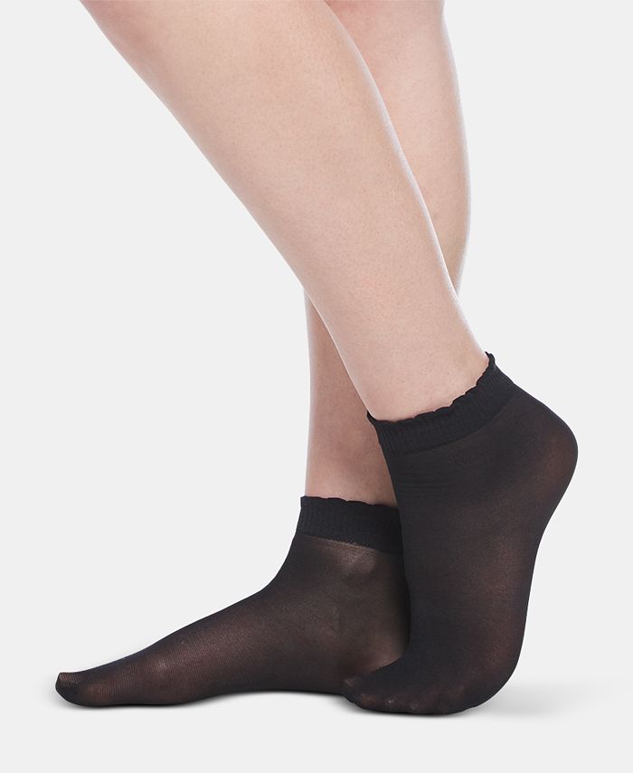 Berkshire 3-Pk. Scalloped Shorty Anklet Socks - Macy's