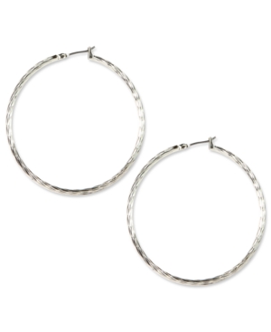 image of Anne Klein Silver-Tone Large Hoop Earrings