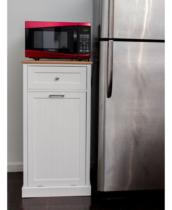 Spacemaster Microwave Kitchen Cart With Hideaway Trash Can Holder Macy's