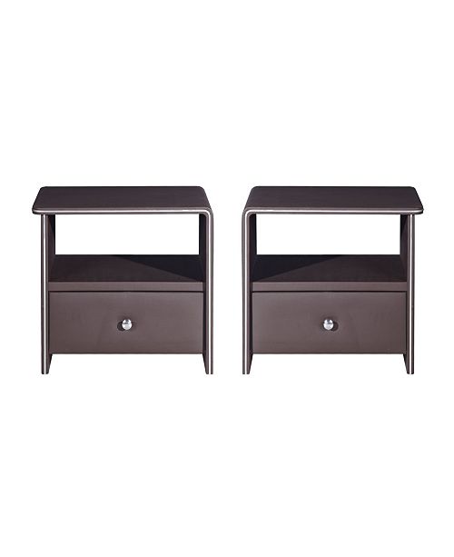 American Eagle Furniture Faux Leather Upholstered 1 Drawer Nightstand Set Of 2 Reviews Furniture Macy S