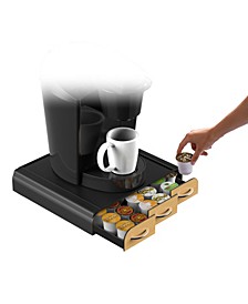 36 Capacity 'Anchor' Triple Drawer K-Cup, Dolce Gusto, CBTL, Verismo, Single Serve Coffee Pod Holder Drawer with Brown Wood Veneer