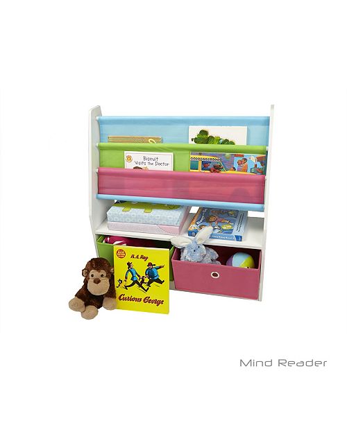 Mind Reader Toy Storage Organizer Kids Book Organizer With Folding