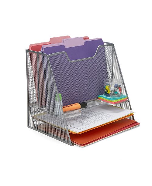 Mind Reader Mesh Desk Organizer 5 Trays Desktop Document Letter