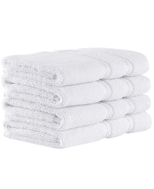 Makroteks Classic Turkish Towels Antalya 4 Piece Luxury Turkish Cotton Washcloth Towel Set