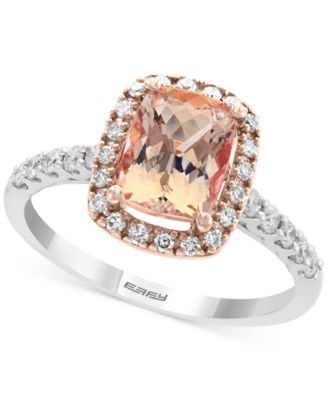 EFFY Collection - Morganite (1-1/5 ct. t.w.) & Diamond (1/3 ct. t.w.) Ring in 18k White Gold and Rose Gold