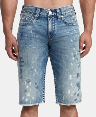 true religion ripped jean shorts mens