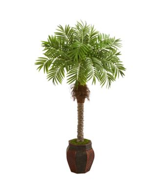 Nearly Natural - 62” Robellini Palm Artificial Tree in Decorative Planter