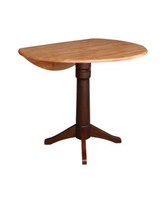 International Concept 42" Round Dual Drop Leaf Pedestal Table