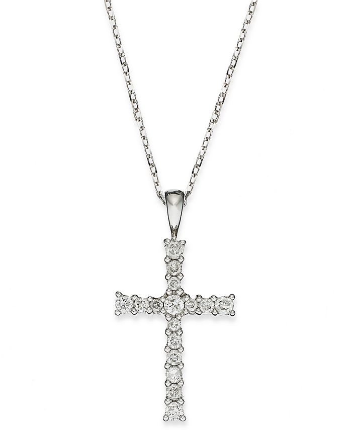 Macy's - Diamond Cross Pendant Necklace in 14k Gold (1/4 ct. t.w.)