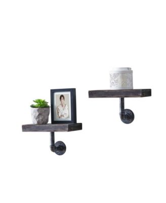 Danya B 12" Pipe Industrial Rustic Wall Mount Shelves - Set Of 2 - Macy's