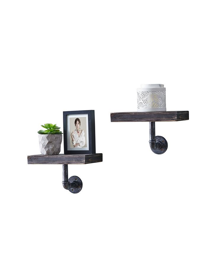 Danya B 12" Pipe Industrial Rustic Wall Mount Shelves Set of 2 Macy's