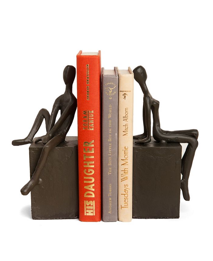 Danya B Bookend Set with Man and Woman Sitting on a Block - Macy's