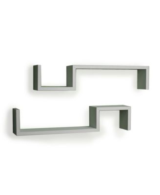 Danya B Laminate "S" Wall Mount Shelves - Set Of 2 - Macy's