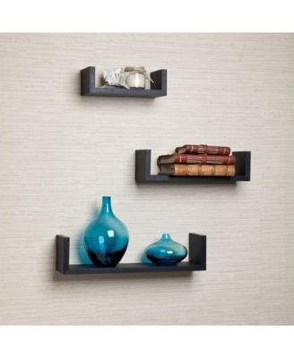 Danya B Floating 'U' Laminated Shelves - Set Of 3 - Macy's