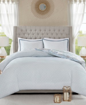 Jla Home Isla Reversible Cotton 3-pc. Duvet Cover Set, Full/queen Bedding In Blue