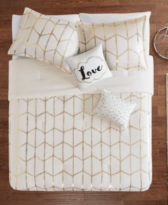 Raina Metallic 4-Pc. Comforter Set, Twin/Twin XL