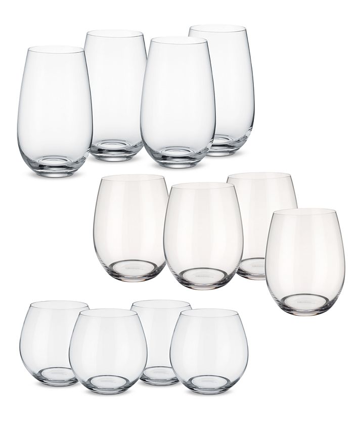Villeroy & Boch, Entree 12-Piece Stemless Wine Glass Set - Zola