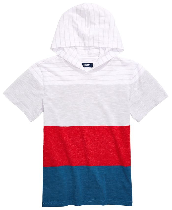 Univibe Big Boys Benjamin Colorblocked Stripe Hooded T-Shirt - Macy's