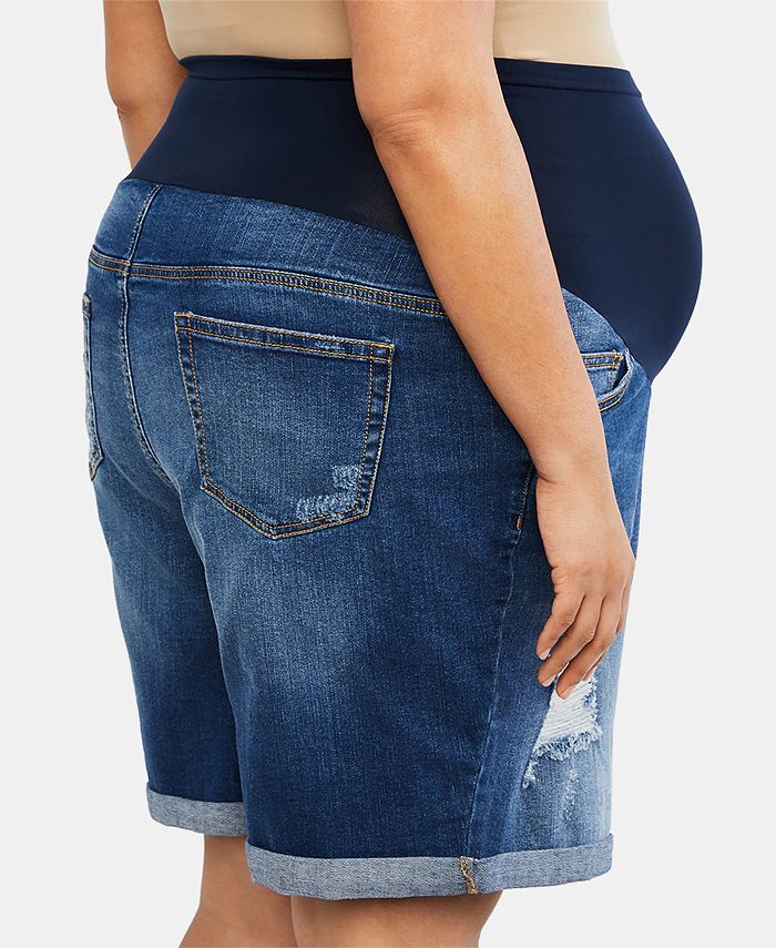 Motherhood Maternity Plus Size Cuffed Denim Shorts Macys 