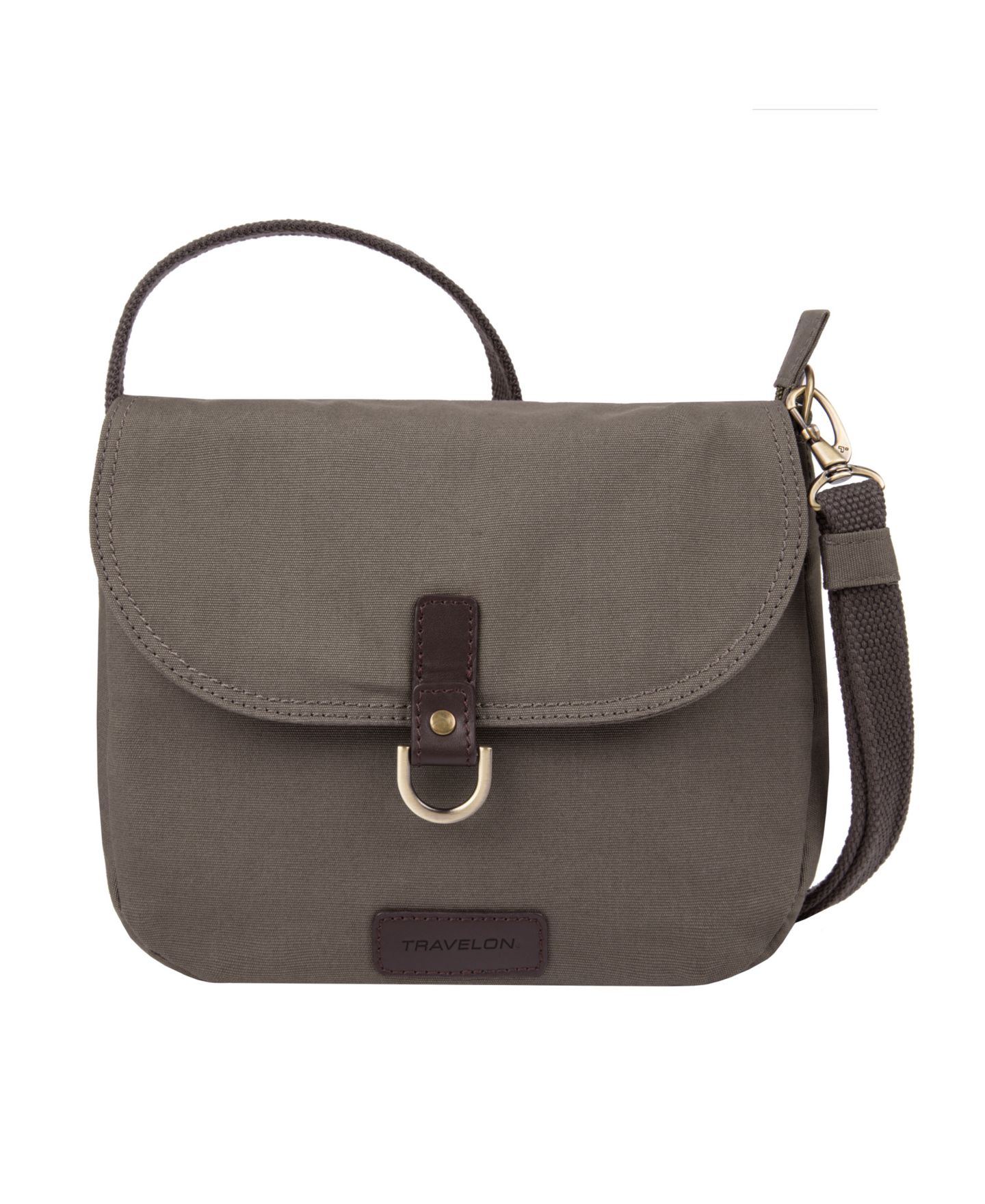 Сумка Travelon Anti-Theft Courier Saddle Crossbody, цвет: Тёмный бежевый — фото 1