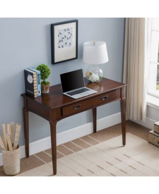 Leick Home Small Wood Computer Desk, Mission Drop Leaf Design In Mission Oak