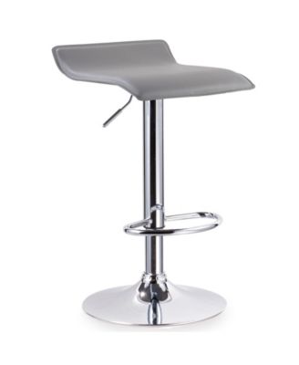 Adjustable Swivel Stool with Chrome Base, Set of 2, Gray