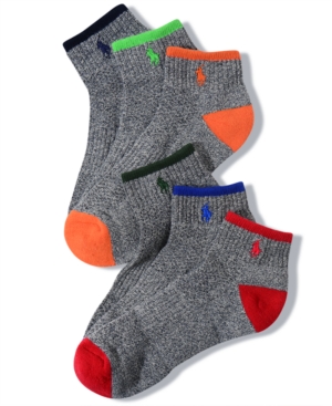 image of Polo Ralph Lauren Men-s Socks, Athletic Quarter 6 Pack