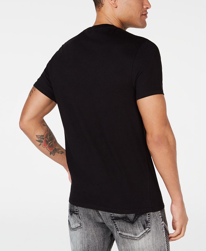 GUESS Men's Metallic Grid Logo Graphic V-Neck T-Shirt - Macy's