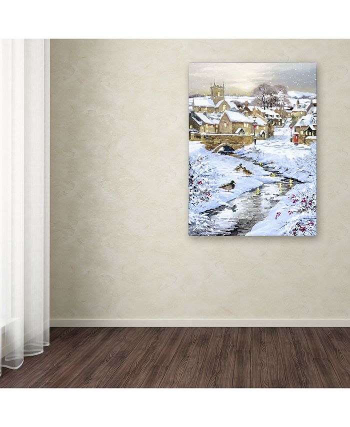 Trademark Global The Macneil Studio 'Winter Village Stream' Canvas Art ...