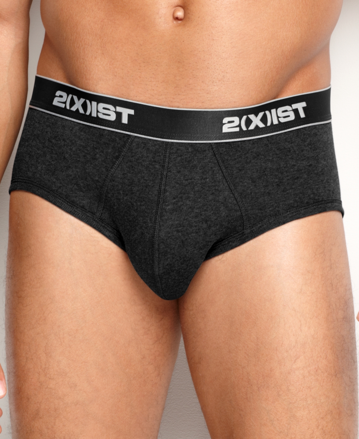 2(x)ist Men's Underwear, Essentials Contour Pouch Brief 3 Pack In Black,char