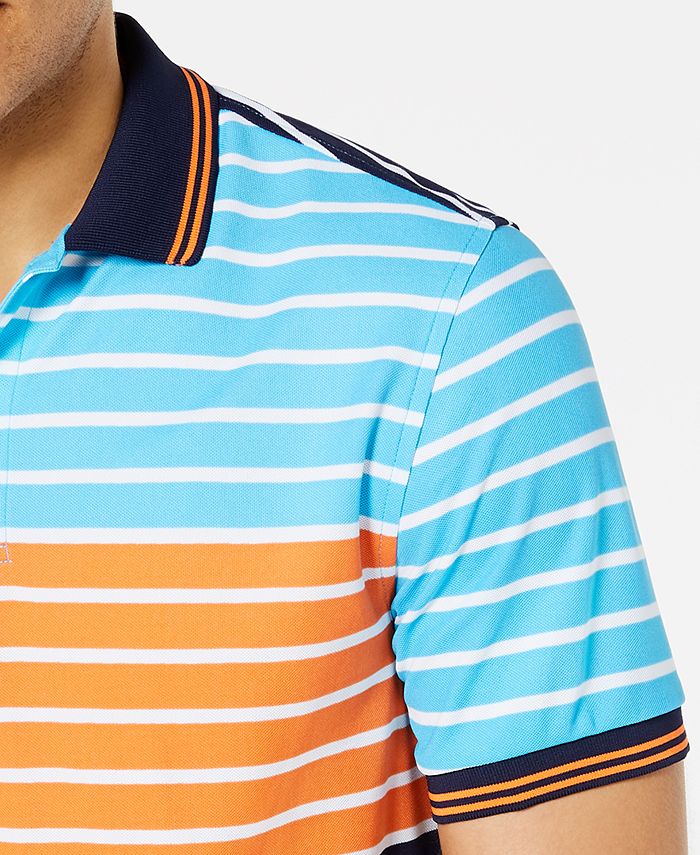 Club Room Men's Colorblocked Stripe Polo, Created for Macy's - Macy's