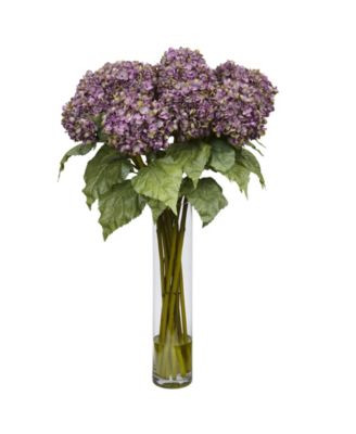 Nearly Natural - Hydrangea w/ Cylinder Silk Flower Arrangement